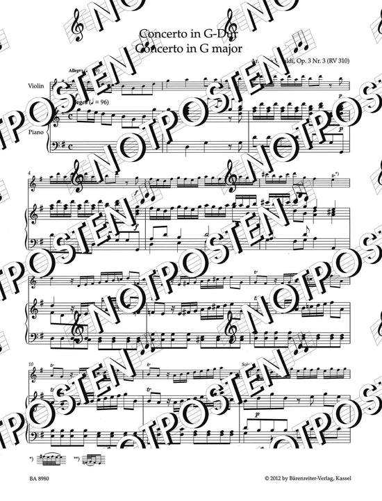 Antonio Vivaldi: Concerto in G Major Op. 3/3