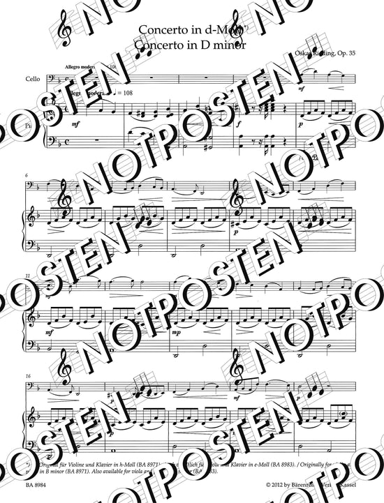 Oskar Rieding: Concerto in B Minor Op. 35
