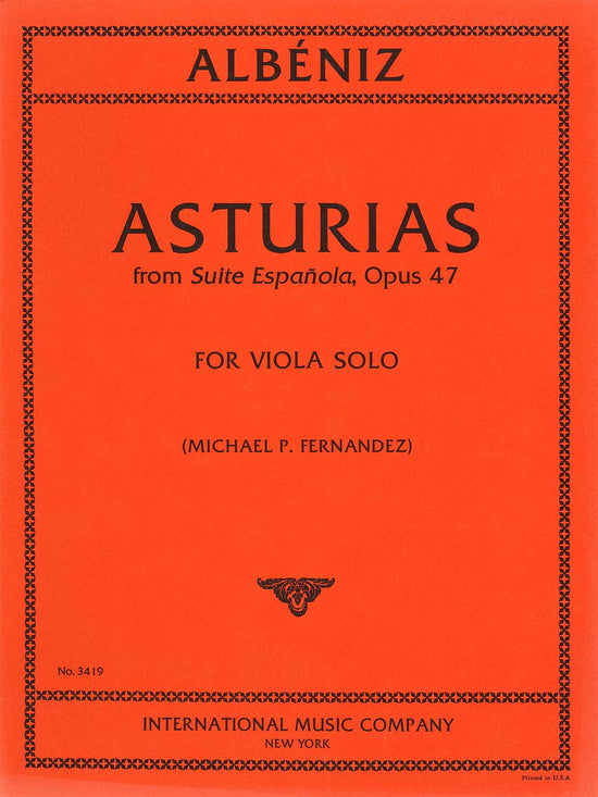 Albéniz: Asturias from Suite Española, Opus 47 for Viola Solo
