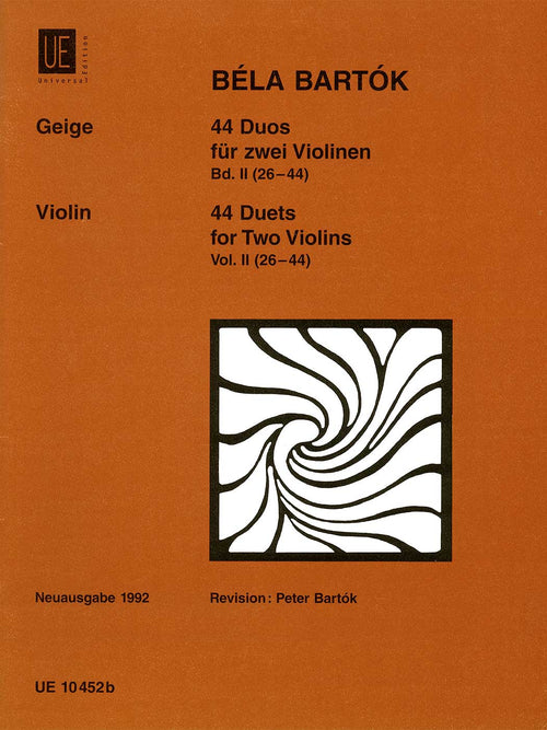 Béla Bartók: 44 Duets for Two Violins Vol. II (26–44)
