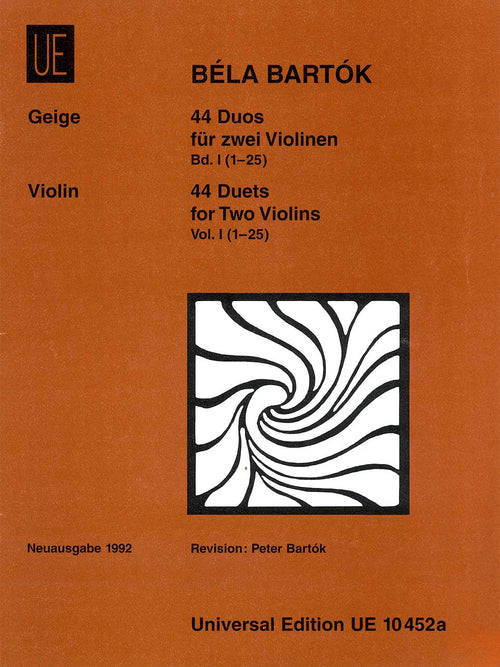 Béla Bartók: 44 Duets for Two Violins Vol. 1 (1–25)