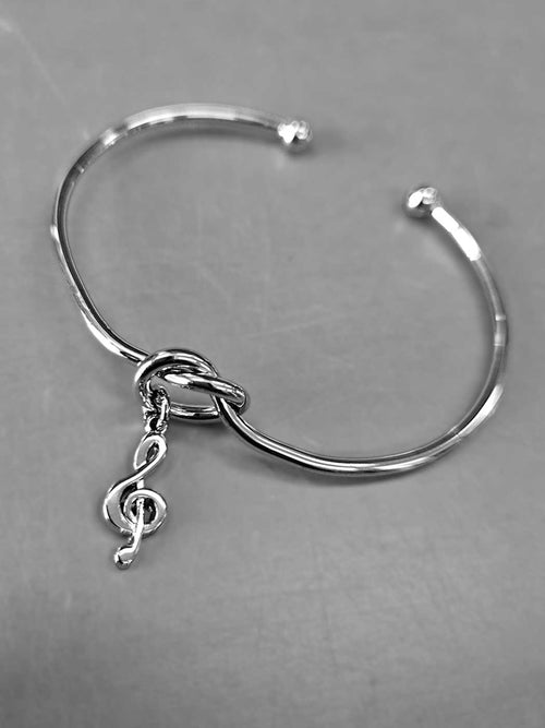 Stelt armband silver G-klav