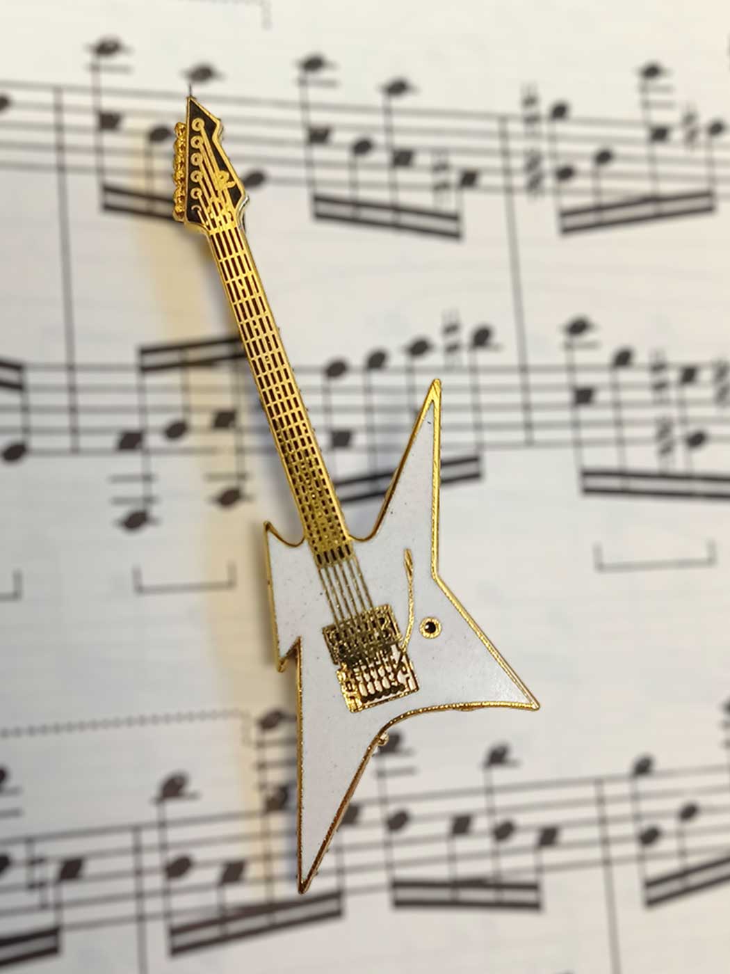 Pin Gitarr Ironbird Vit