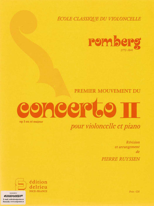 Romberg: Premier Mouvement du Concerto II op 3 en Ré Majeur pour Violoncelle et Piano
