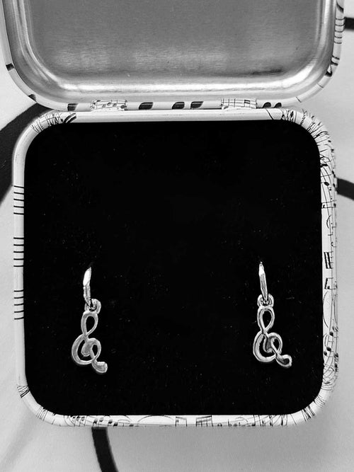 Örhänge silver G-klav