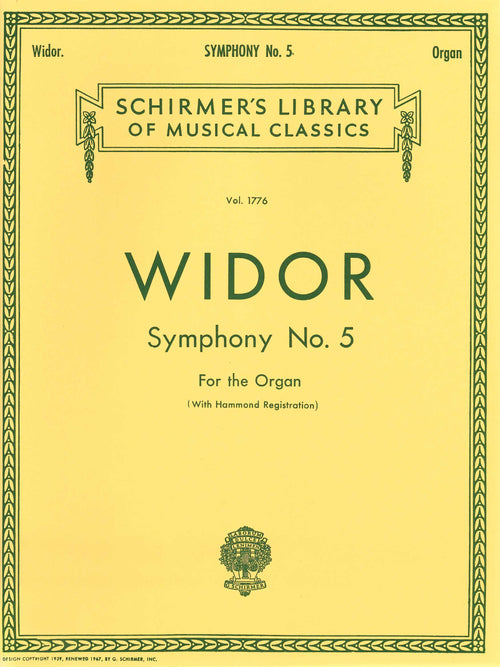 Widor Symphony No. 5 for the Organ