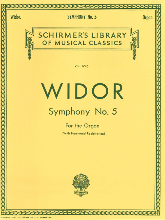 Widor Symphony No. 5 for the Organ