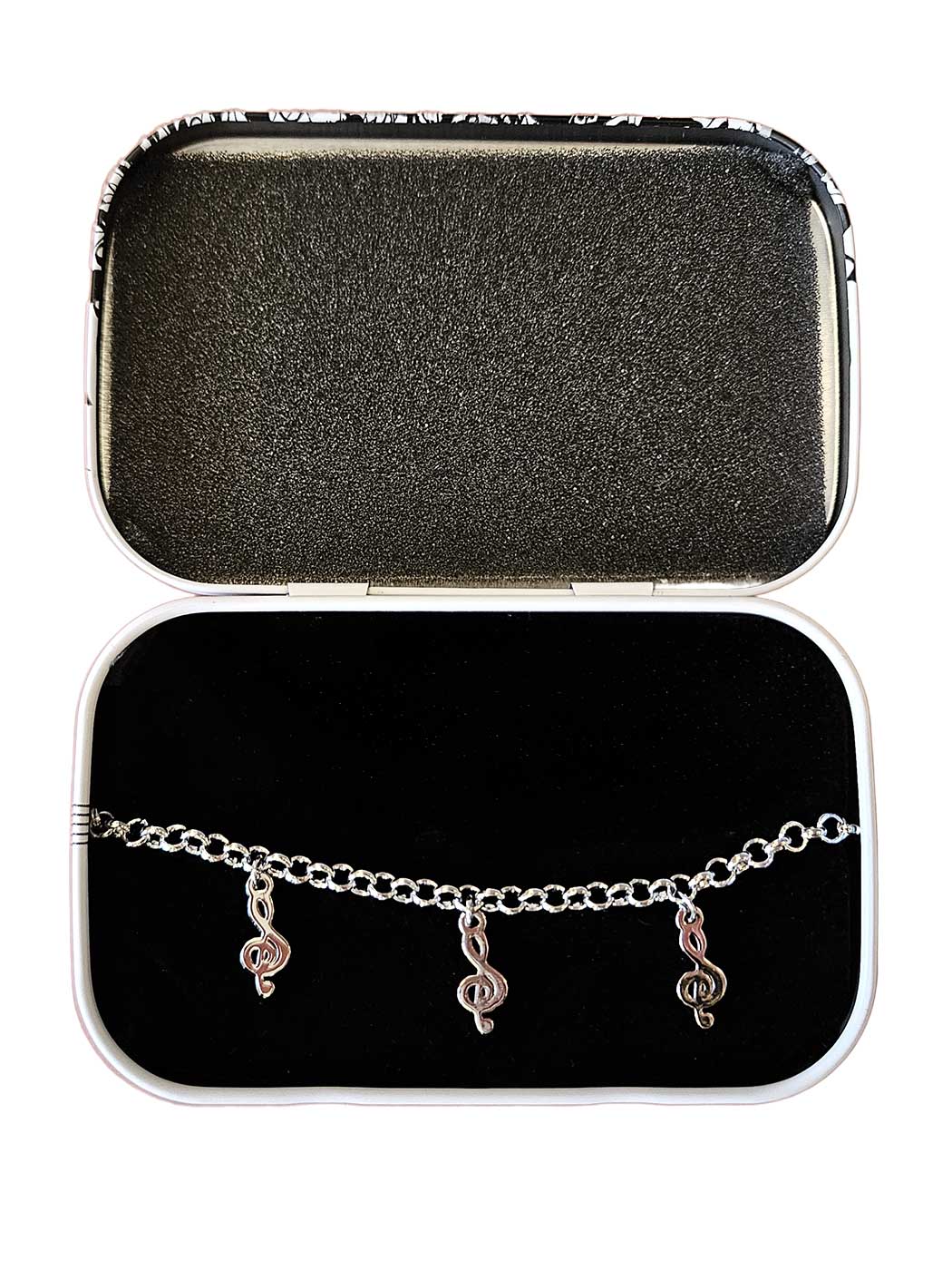 Armband silverkedja G-klav