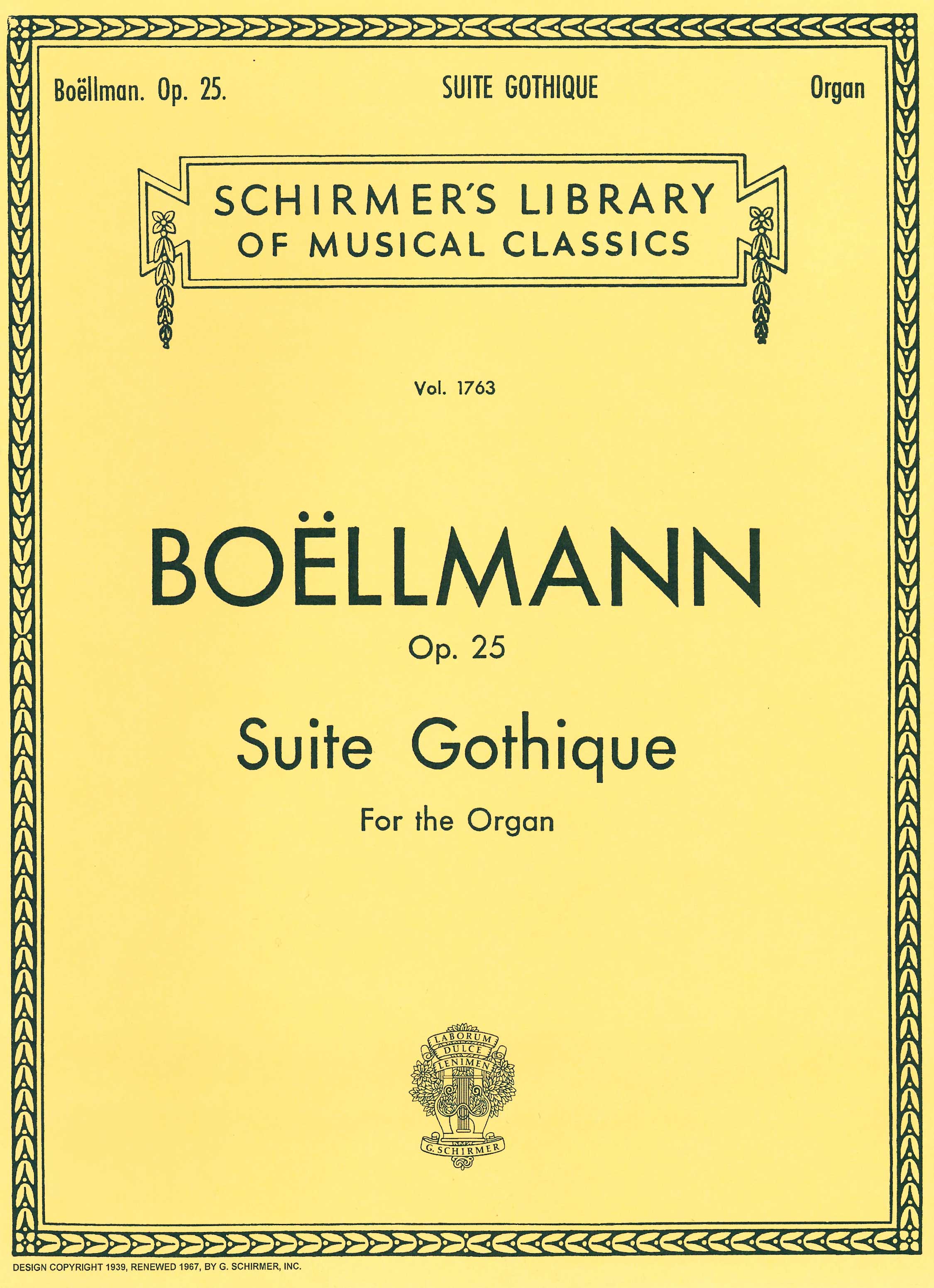 Boëllmann Op. 25 Suite Gothique for the Organ