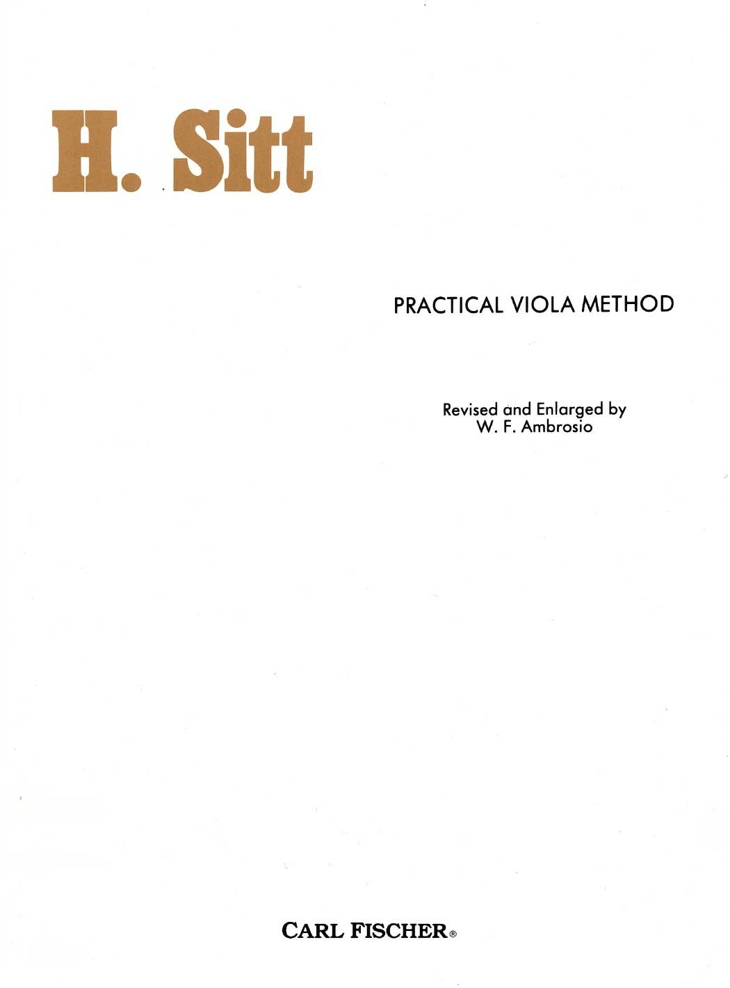 H. Sitt: Practical Viola Method