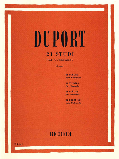 Duport: 21 Studies for Violoncello