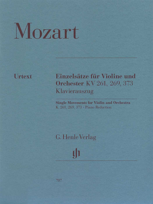 Mozart Einzelsätze für Violine und Orchester KV 261, 269, 373 Klavierauszug