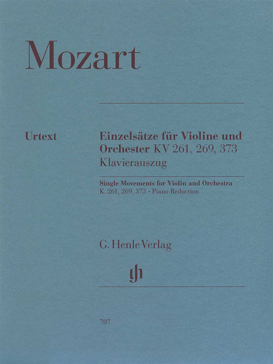 Mozart Einzelsätze für Violine und Orchester KV 261, 269, 373 Klavierauszug