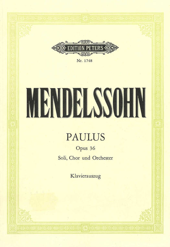 Mendelssohn: Paulus Opus 36 Klaverutdrag SATB+piano
