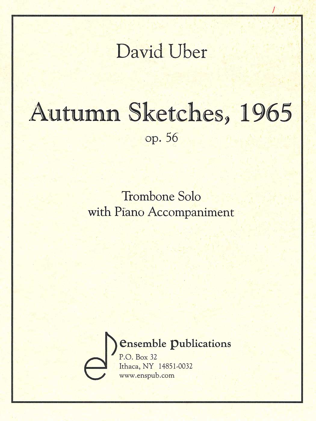 David Uber: Autumn Sketches, 1965 op. 56 Trombone Solo with Piano Accompaniment