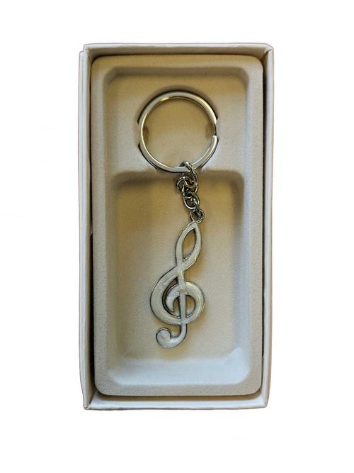 Nyckelring silver G-klav