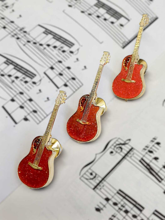 Pin Gitarr Roundback Röd
