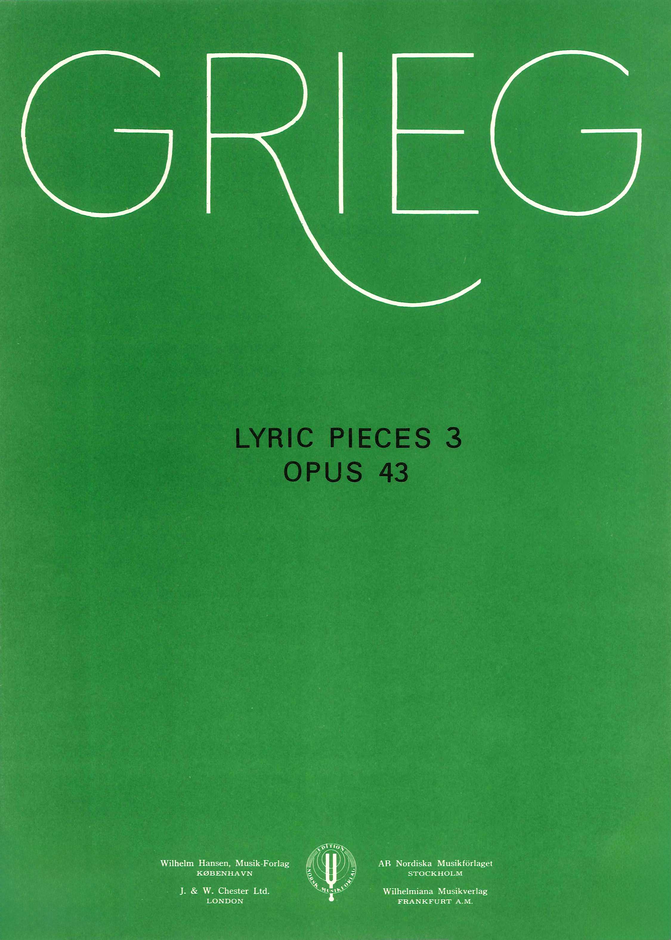 Grieg: Lyric Pieces 3 Opus 43