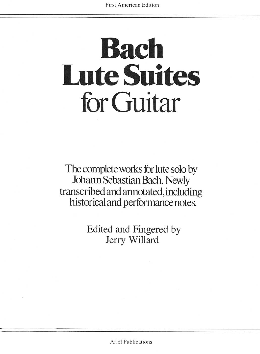 Bach Lute Suites for Guitar