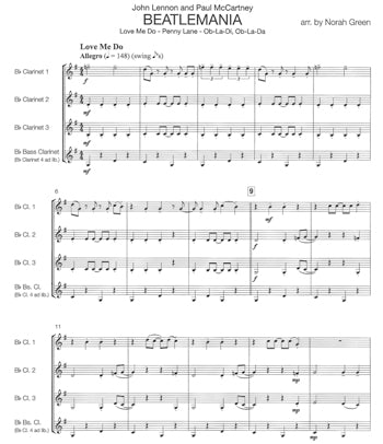 Beatlemania As Performed By The Beatles For Clarinet Quartet
