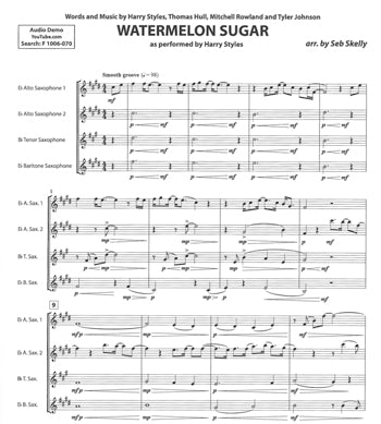 Watermelon Sugar For Saxophone Quartet