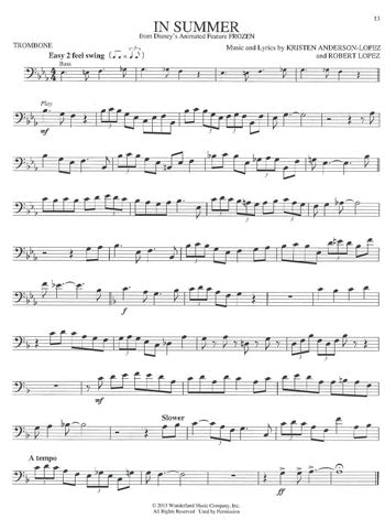 Songs From Frozen, Tangled And Enchanted Trombone