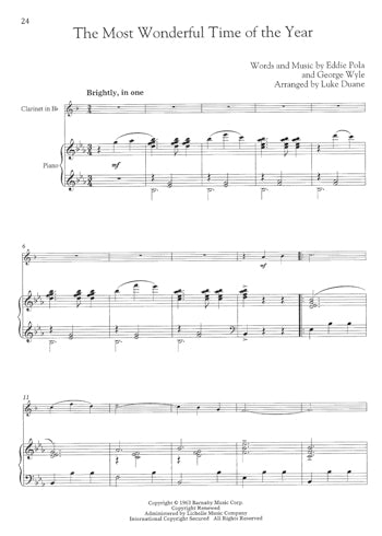 Christmas Songs for Classical Players Clarinet & Piano