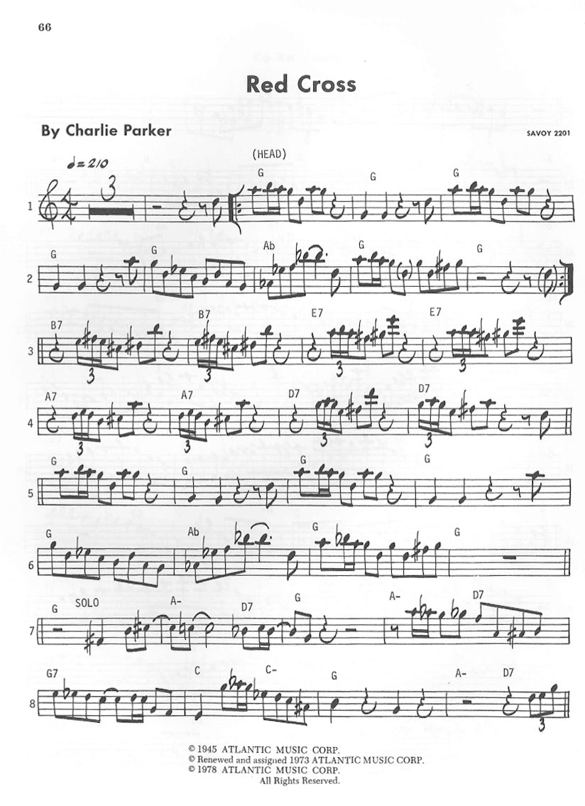 Charlie Parker Omnibook For E Flat Instruments