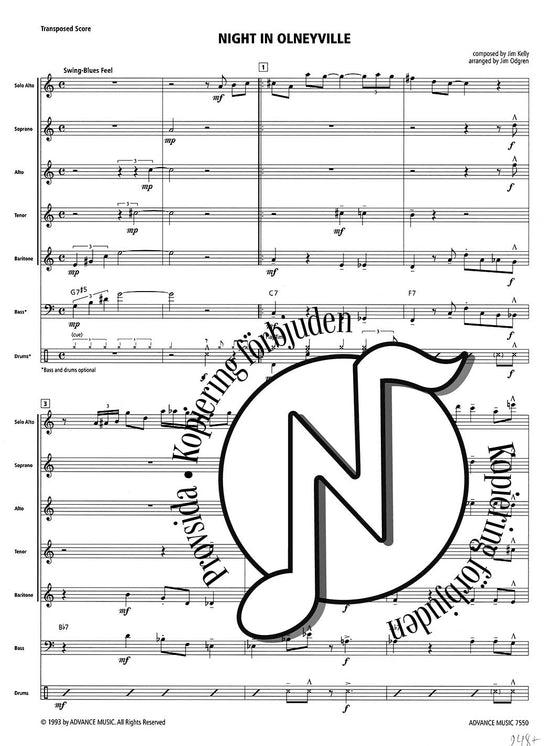 Jim Kelly: Night in Olneyville (Saxophone Quintet SAATB)