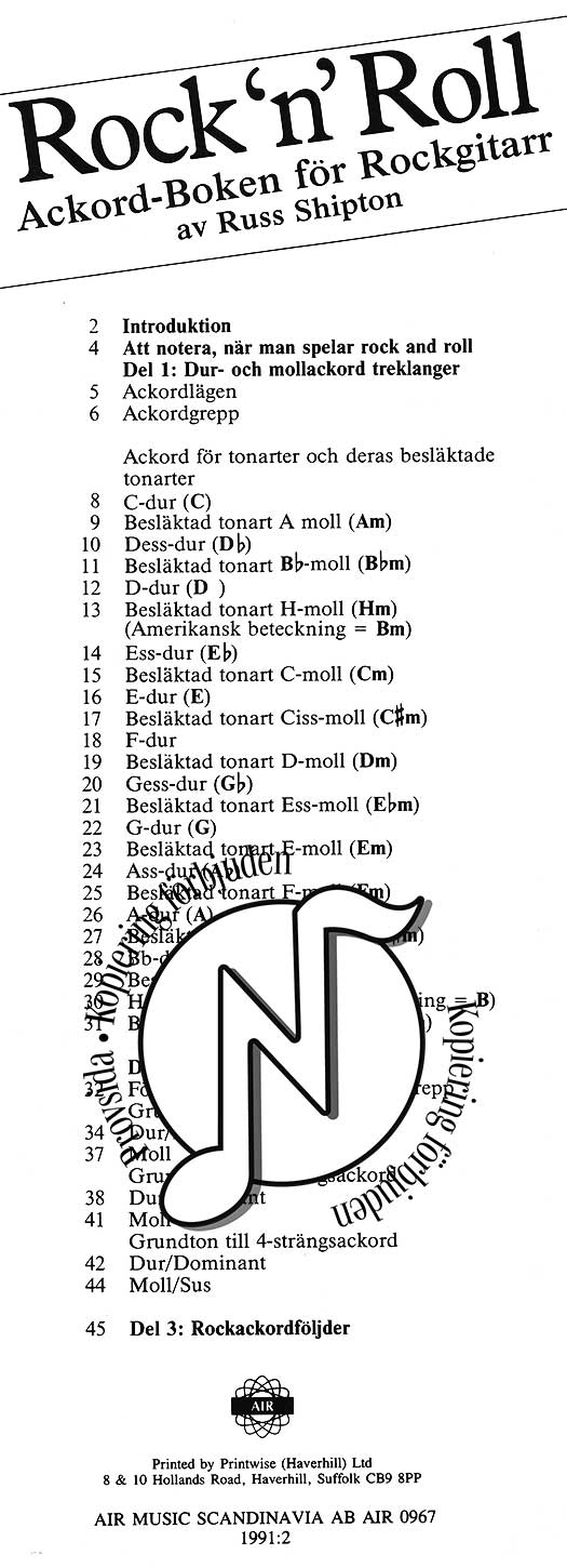 Rock'n'Roll: Ackordboken för Rockgitarr
