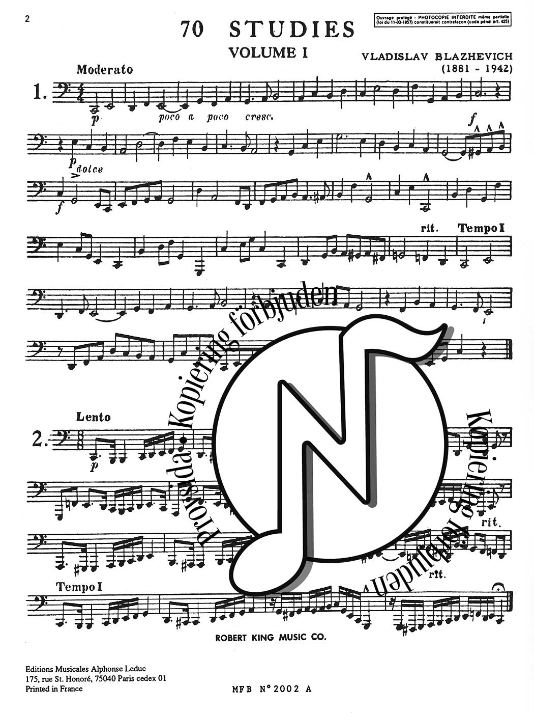 Blazhevich: 70 Studies for BB flat Tuba Volume 1