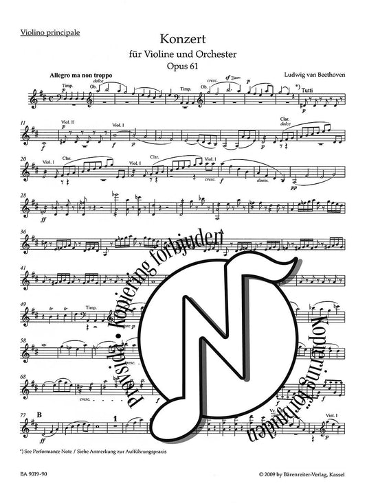 Beethoven: Concerto in D-Major for Violin and Piano op. 61