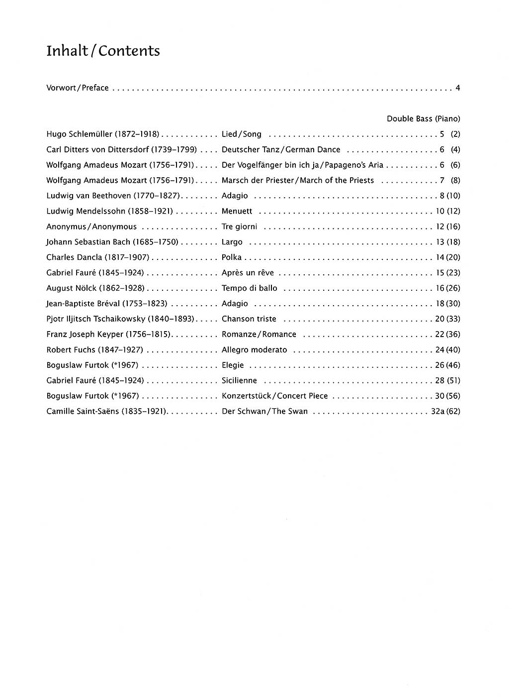 Double Bass Collection: Concert Pieces for Double Bass and Piano