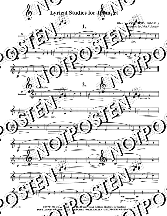 Concone Lyrical Studies for Trumpet