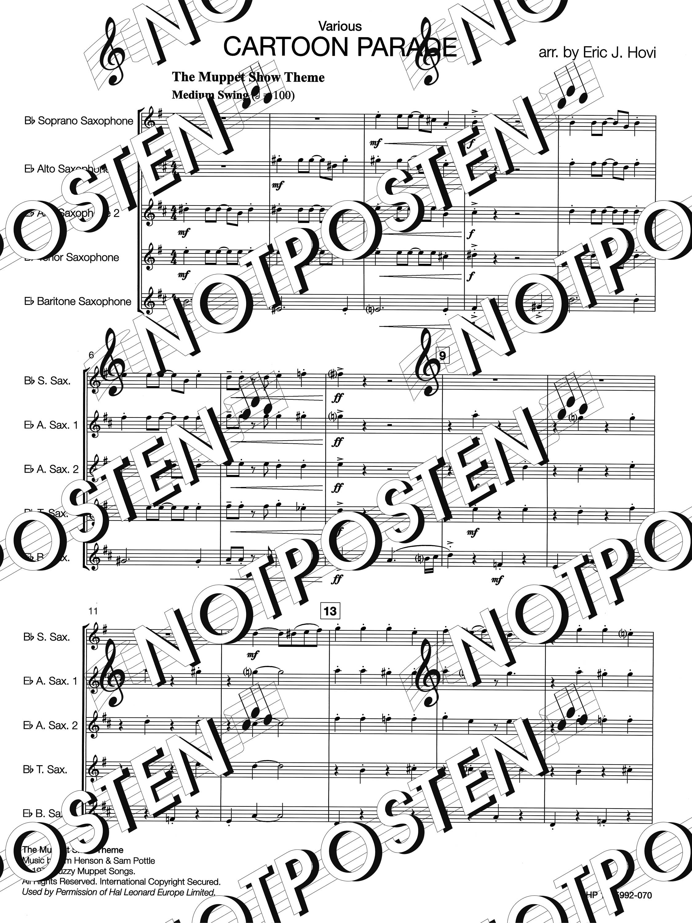 Cartoon Parade Saxophone Quintet