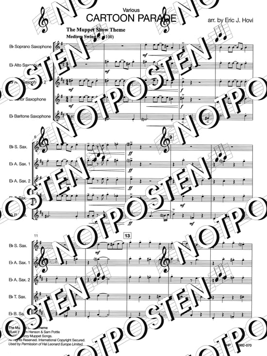 Cartoon Parade Saxophone Quintet