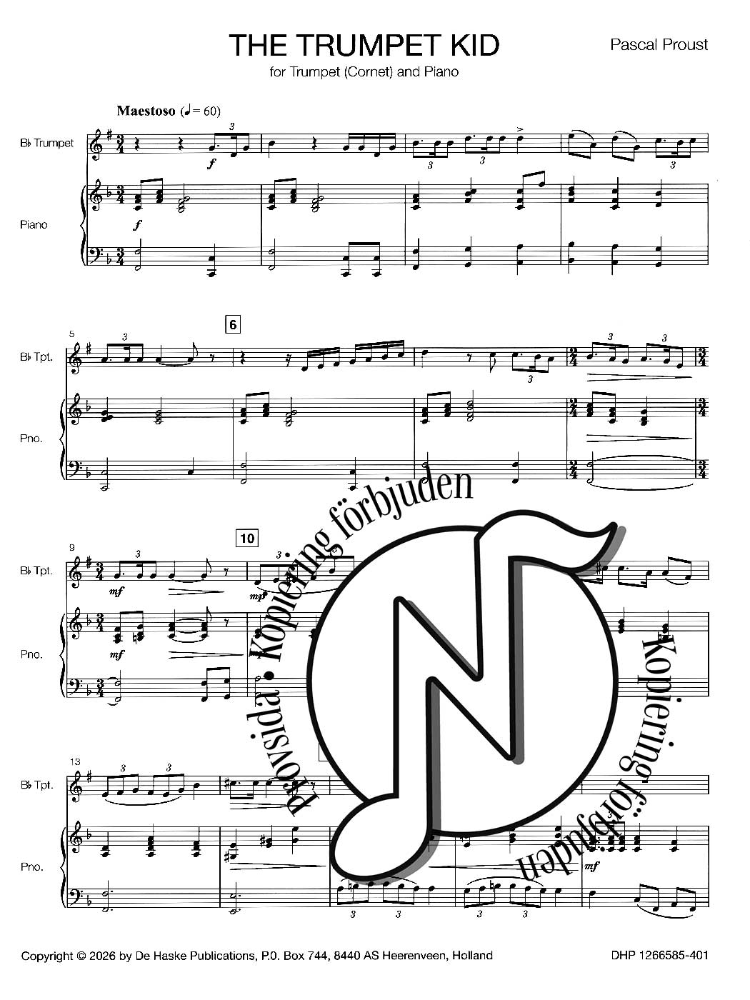 The Trumpet Kid for Trumpet (Cornet) and Piano