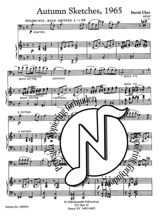 David Uber: Autumn Sketches, 1965 op. 56 Trombone Solo with Piano Accompaniment
