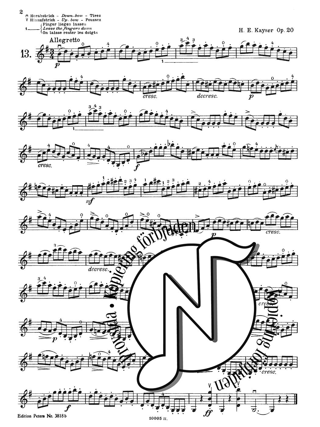 Kayser Etüden Op. 20 Heft II