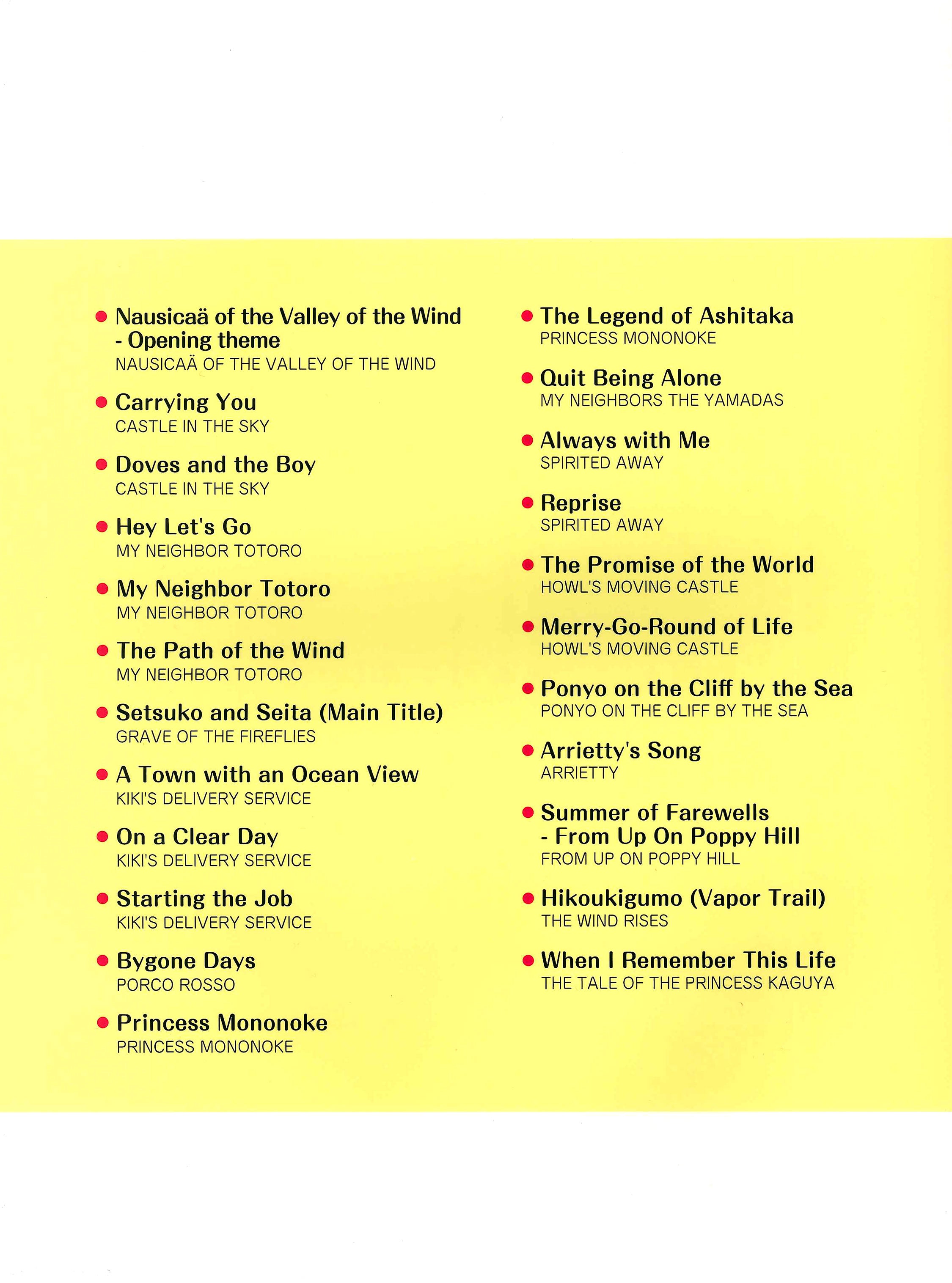 Studio Ghibli Songs in C major