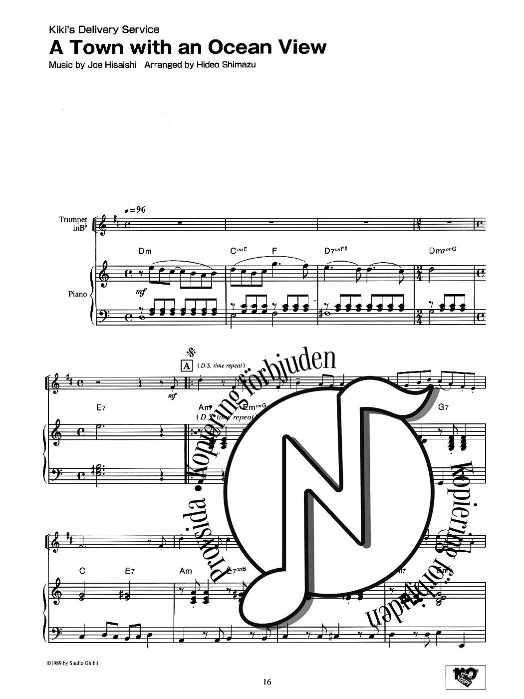 Studio Ghibli Songs for Trumpet and Piano