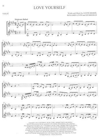 Pop Hits For Violin Duet