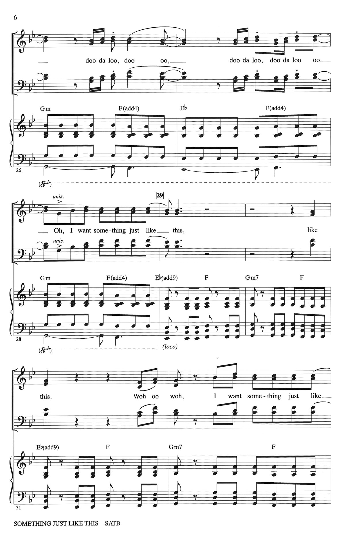 Something Just Like This SATB