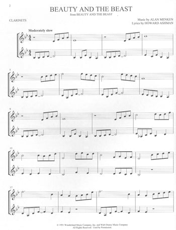 Disney Songs For Two Clarinets