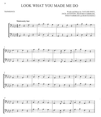 Chart Hits For Two Trombones