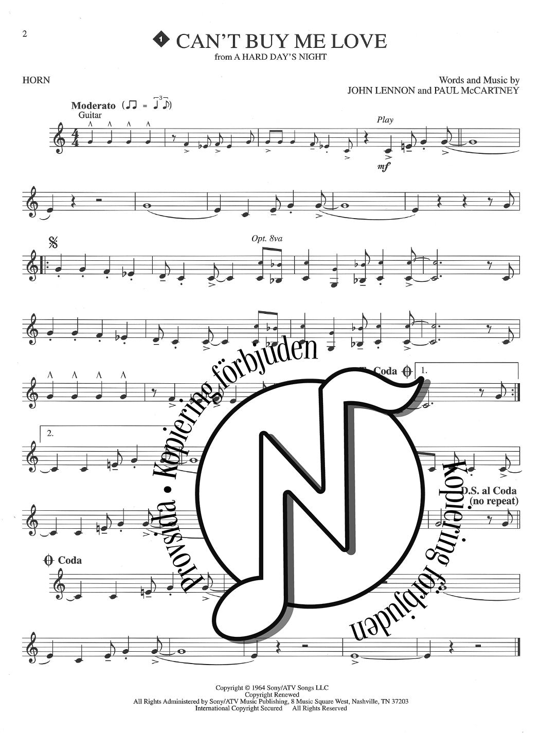 Lennon and McCartney: Solos for Horn