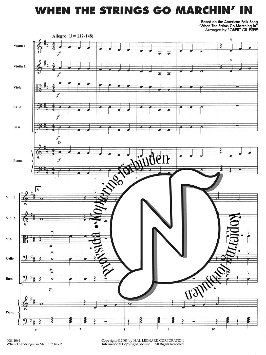 When the Strings Go Marchin' In (String Orchestra Artist Level)