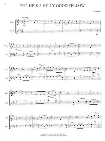 Folk Songs For Violin & Cello Duet