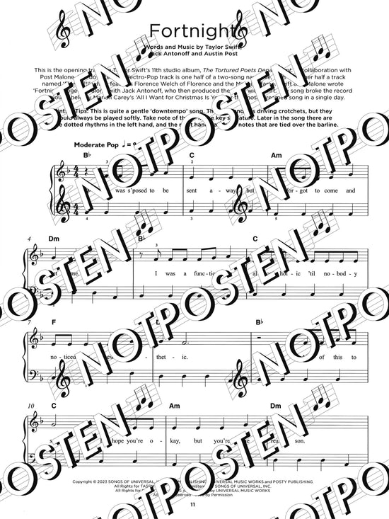 Chart Hits of 2023-2024 Really Easy Piano