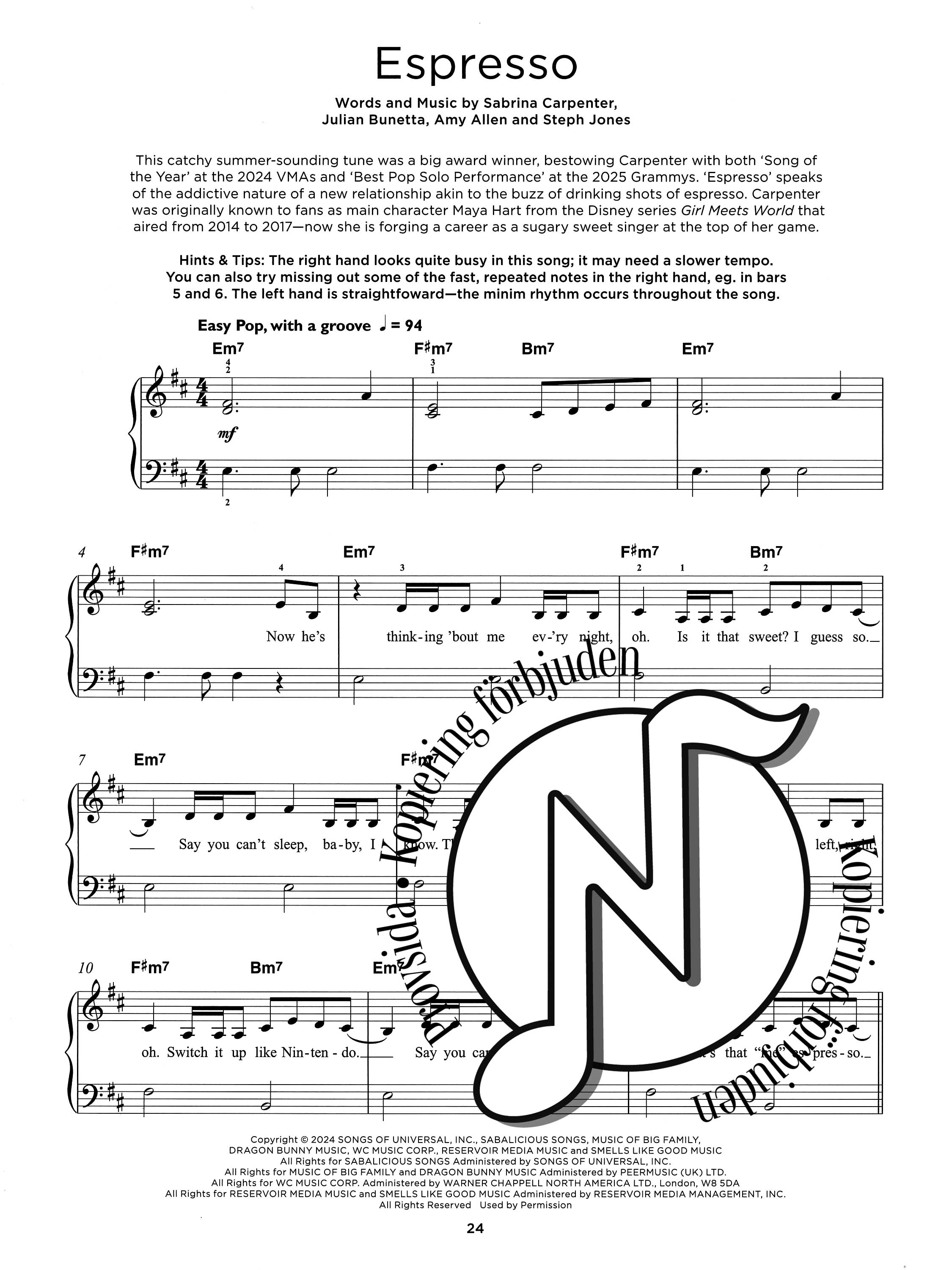 Chart Hits of 2024-2025 (Really Easy Piano)